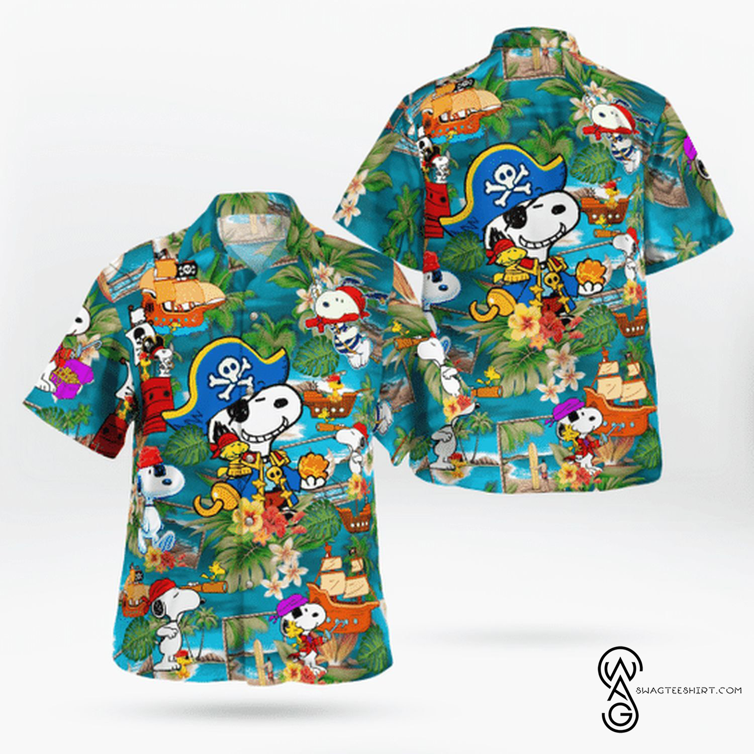 [Top Trending] Snoopy Pirate Casual Summer Beach Full Printing Hawaiian Shirt